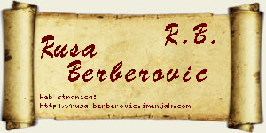 Rusa Berberović vizit kartica